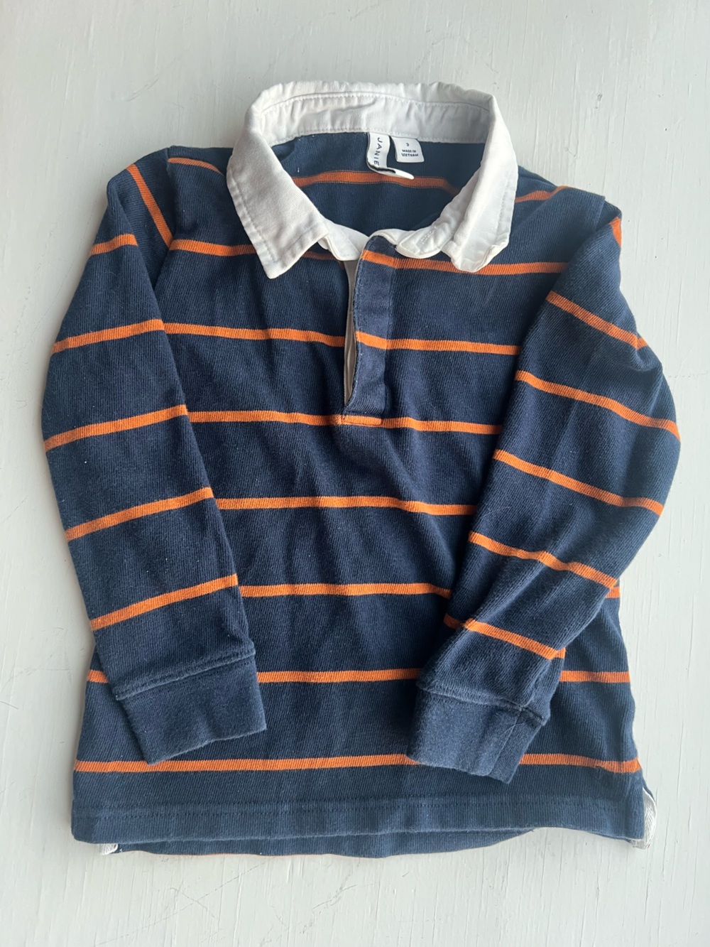 Janie and Jack Striped Rugby Long Sleeve Shirt, 3